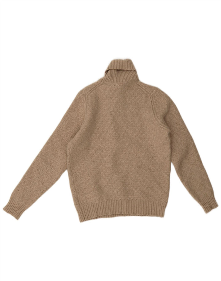 Massimo Dutti Jersey con cuello vuelto para mujer UK 44 Large Beige Geométrico