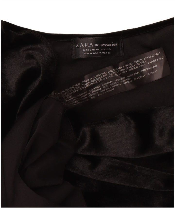 Zara Body De Terciopelo Mujer UK 44 Mediano Poliamida Negro