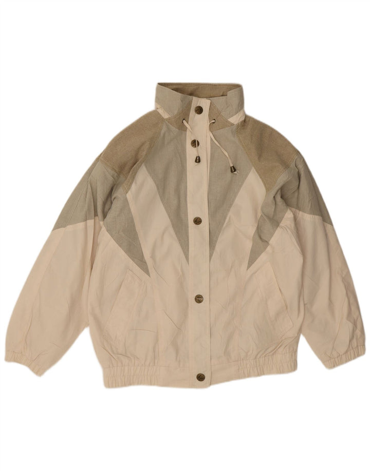 Izzi Chaqueta Cortavientos Extragrande para Mujer UK 10 Small Beige Colorblock