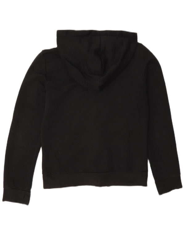 Adidas Sudadera con capucha y cremallera gráfica para mujer UK 10 Small Black Cotton