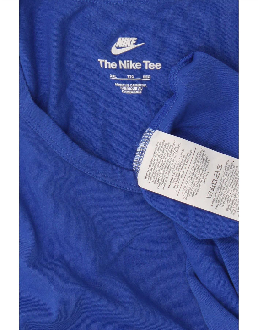 Nike - Camiseta sin mangas para hombre, talla 2XL, algodón azul