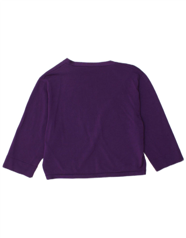 PHASE EIGHT Suéter tipo cárdigan Bolero para mujer UK 46 Viscosa morada grande