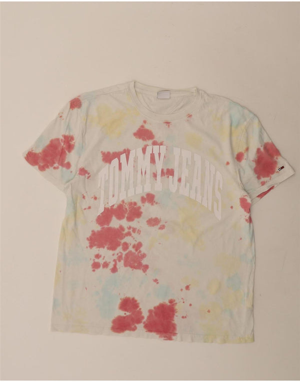 Tommy Hilfiger Camiseta gráfica para hombre Top XL Algodón teñido anudado multicolor