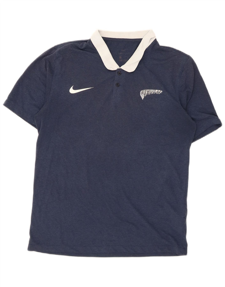 Nike Polo de rugby Dri Fit para hombre Poliéster azul marino mediano