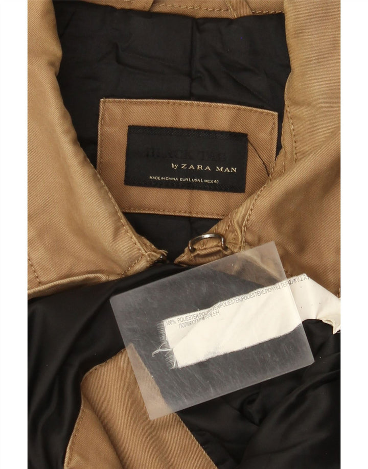 Zara Chaqueta militar para hombre UK 40 Large Marrón Poliéster