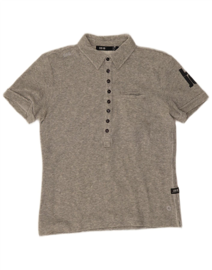 Liu Jo Polo gráfico para hombre IT 48 Algodón gris medio