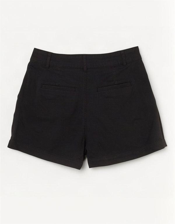 Pantalones cortos chinos con pinzas para mujer de Fat Face UK 10 Small W30 Algodón negro