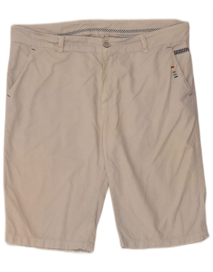 Vintage Hombres Chino Shorts W36 Algodón Gris Grande