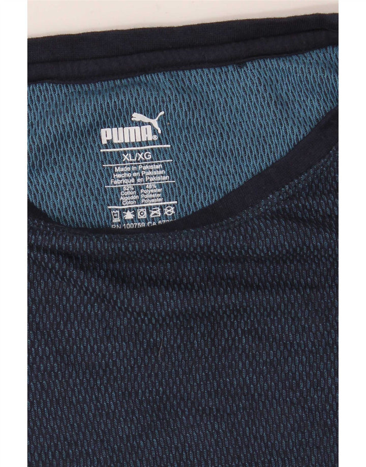 Puma Hombre Camiseta Manga Larga XL Azul Marino Algodón