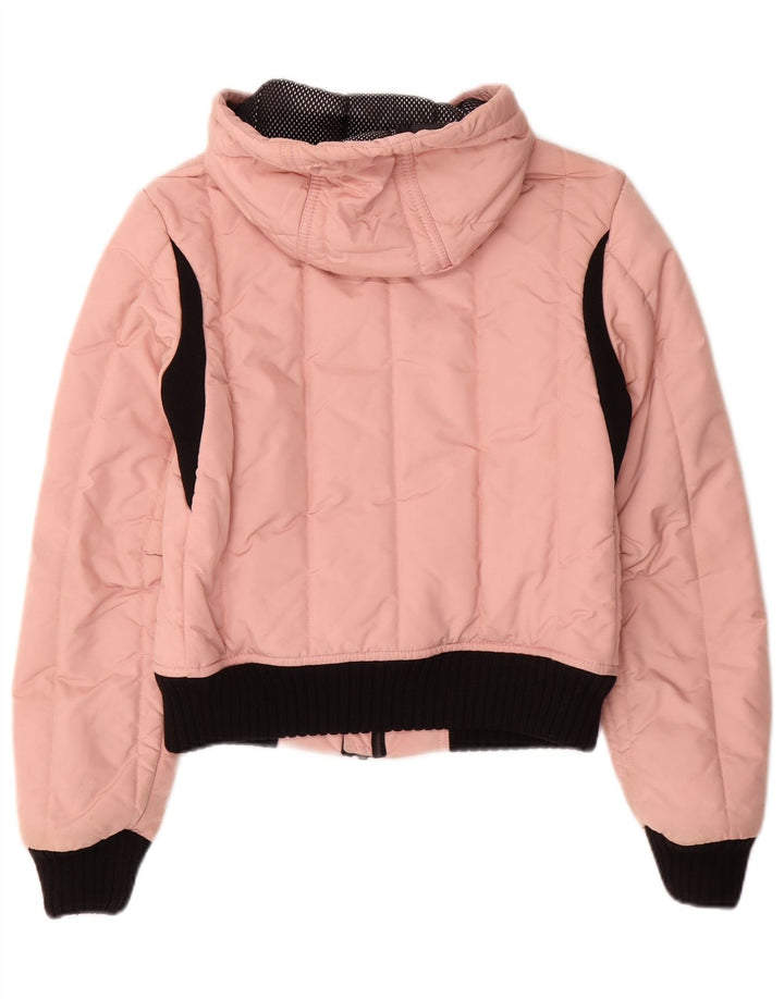 Refrigiwear Chaqueta bomber corta con capucha para mujer UK 12 Medium Pink Nylon