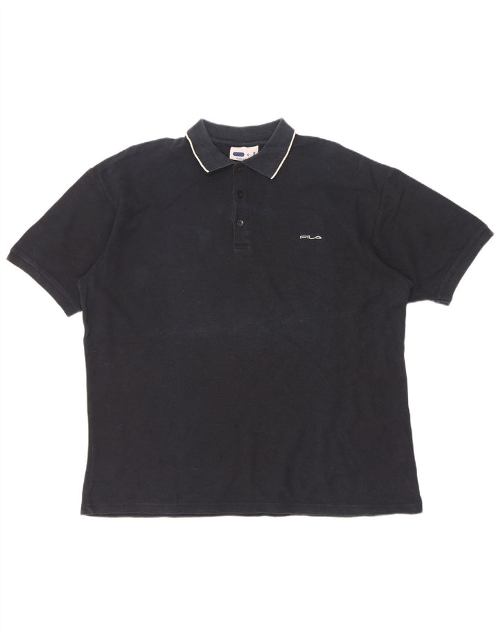 Fila Polo Hombre XL Algodón Negro