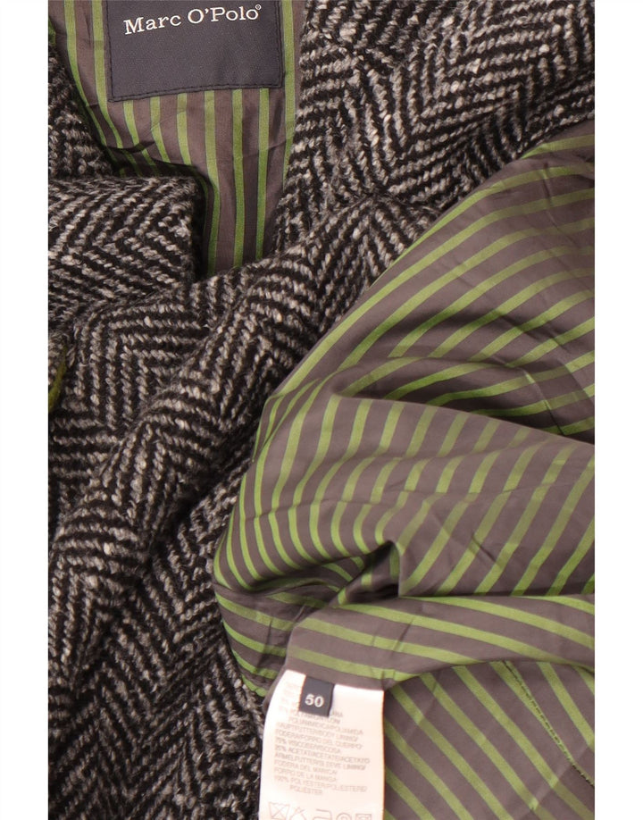 MARC O'POLO Abrigo para hombre IT 50 Lana en espiga gris grande