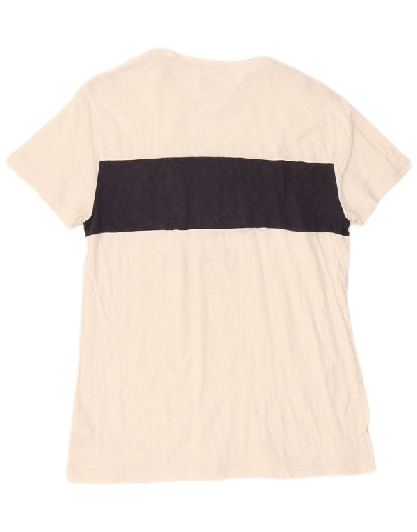 Tommy Hilfiger Camiseta con gráfico de corte regular para hombre, talla grande, color blanco