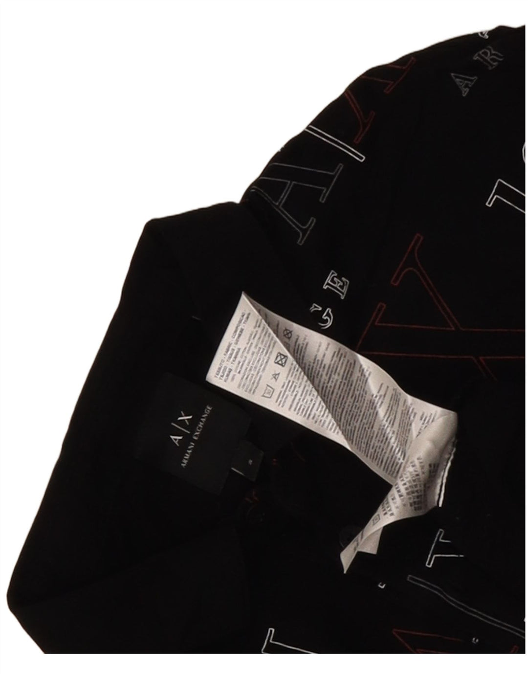Armani Exchange Polo gráfico para hombre pequeño de algodón negro