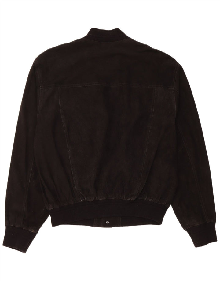 Vintage hombres ante bomber chaqueta IT 54 2XL cuero negro