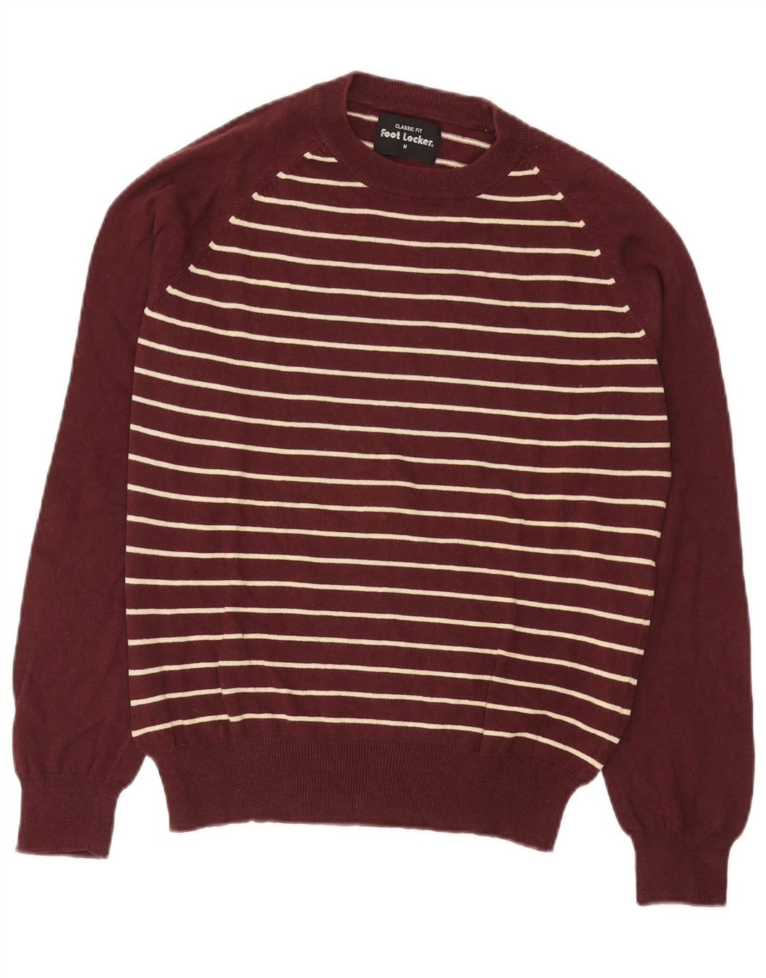 Jersey tipo jersey con cuello redondo para hombre de Foot Locker, color burdeos medio a rayas