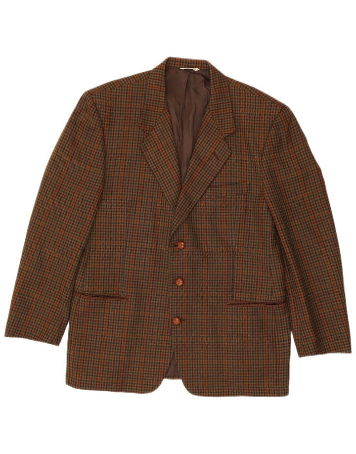 Visconti Chaqueta tipo blazer de 3 botones para hombre IT 52 XL Lana de cordero con pata de gallo marrón