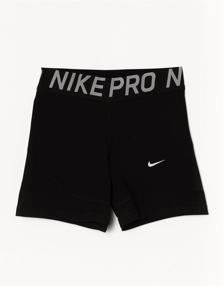 Nike Pantalones cortos deportivos gráficos para mujer UK 8 Small Negro