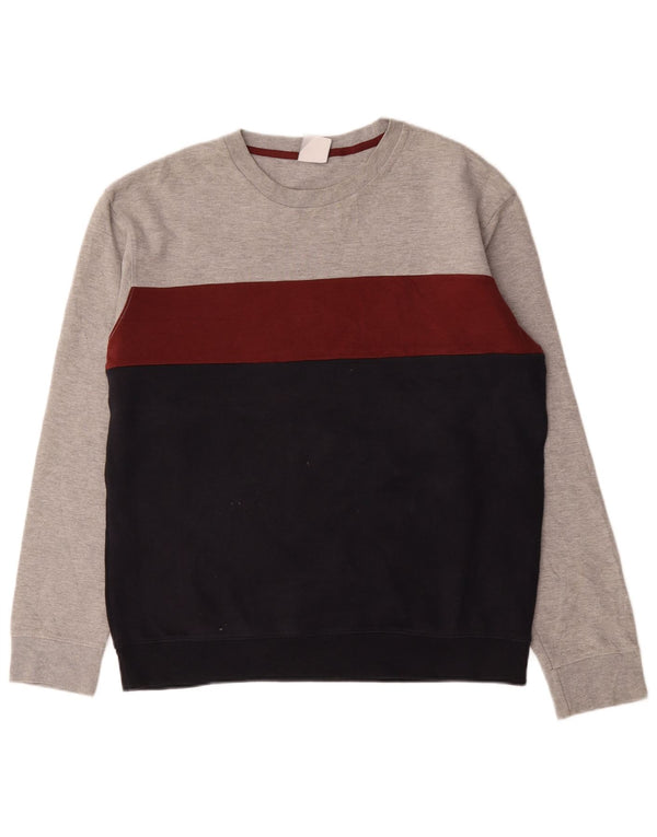 Zara Hombre Jersey De Cuello Redondo Jersey XL Algodón Colorblock Multicolor