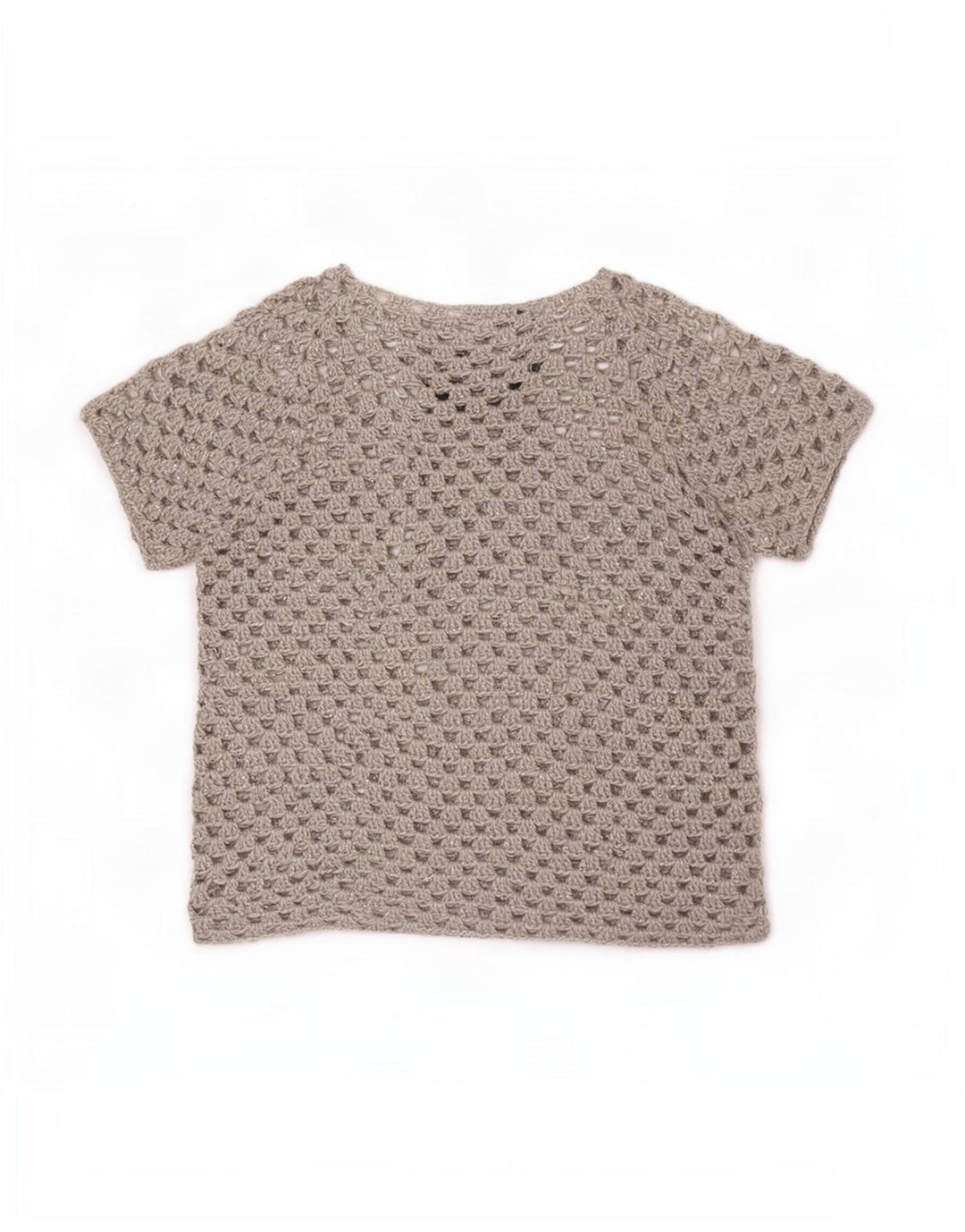 Vintage mujer ver a través de blusa Top Reino Unido 16 grande gris floral