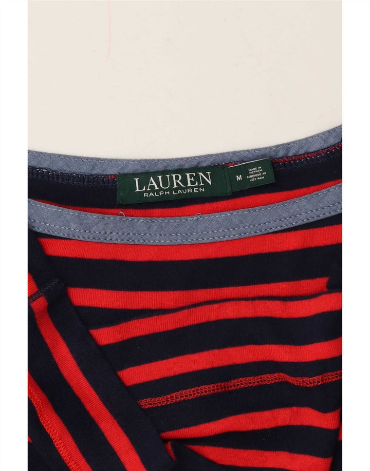 Ralph Lauren - Camiseta para mujer, talla 40, talla mediana, color rojo a rayas