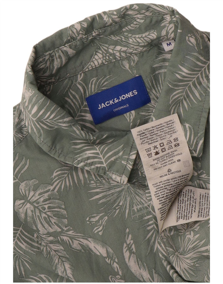 Camisa Jack & Jones Hombre Manga Corta Algodón Floral Verde Medio