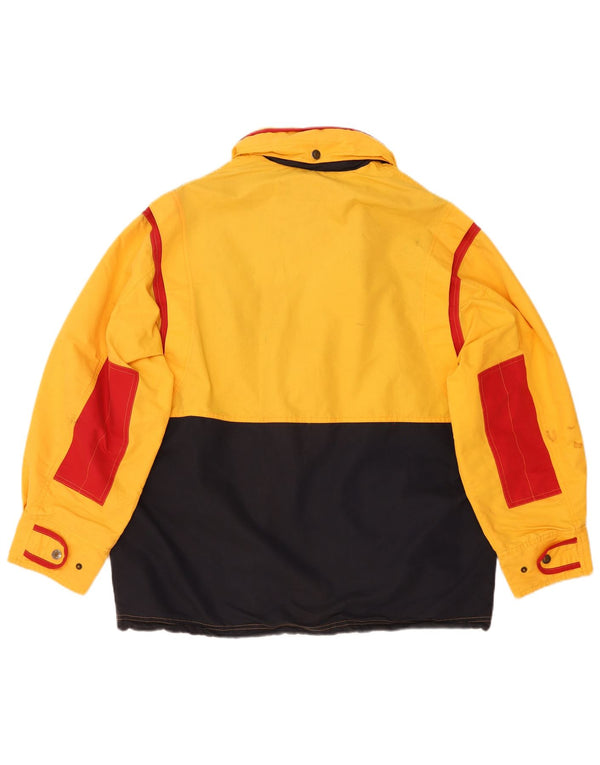 Diadora Chaqueta impermeable con capucha para hombre ES 38 Algodón color block amarillo mediano