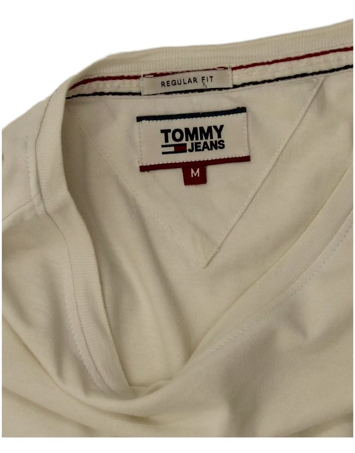 Tommy Hilfiger Camiseta Regular Fit para Hombre Top Medium White Cotton