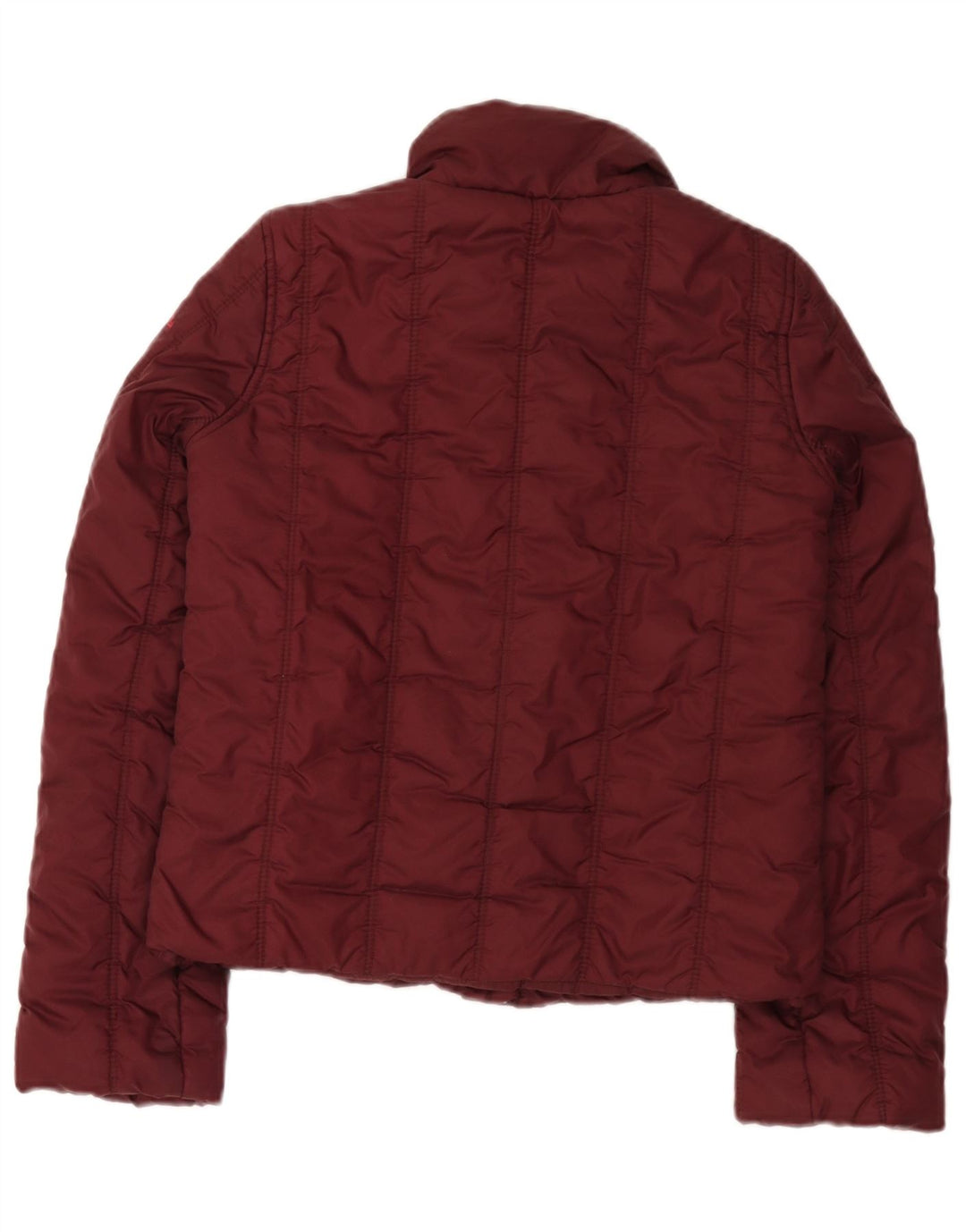 Guess Chaqueta acolchada para mujer UK 10 Small Borgoña Nylon