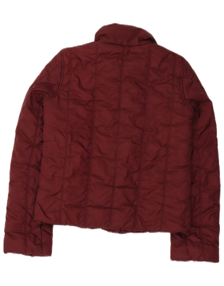 Guess Chaqueta acolchada para mujer UK 10 Small Borgoña Nylon