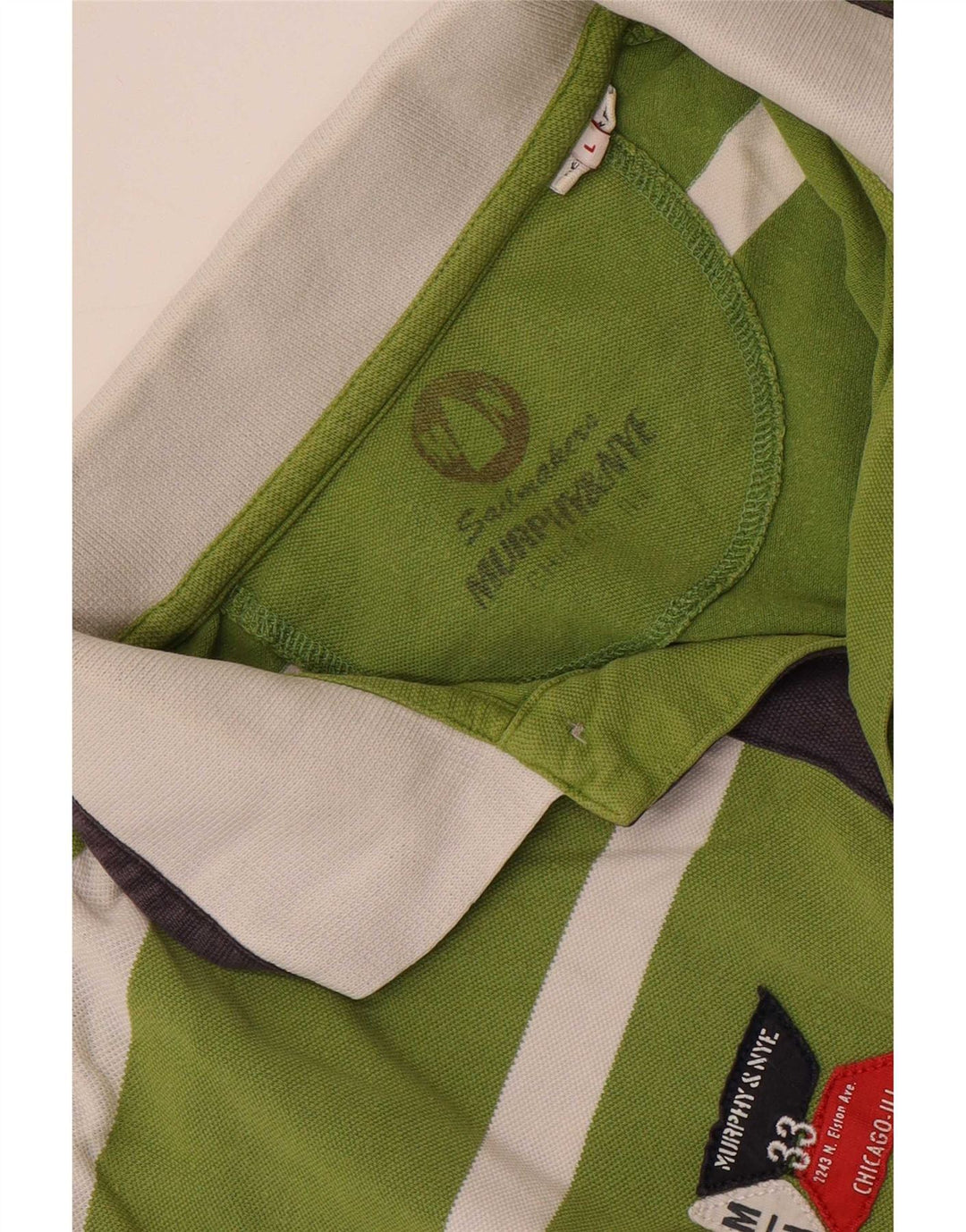 Murphy & Nye - Polo de rugby para hombre, talla grande, color verde a rayas
