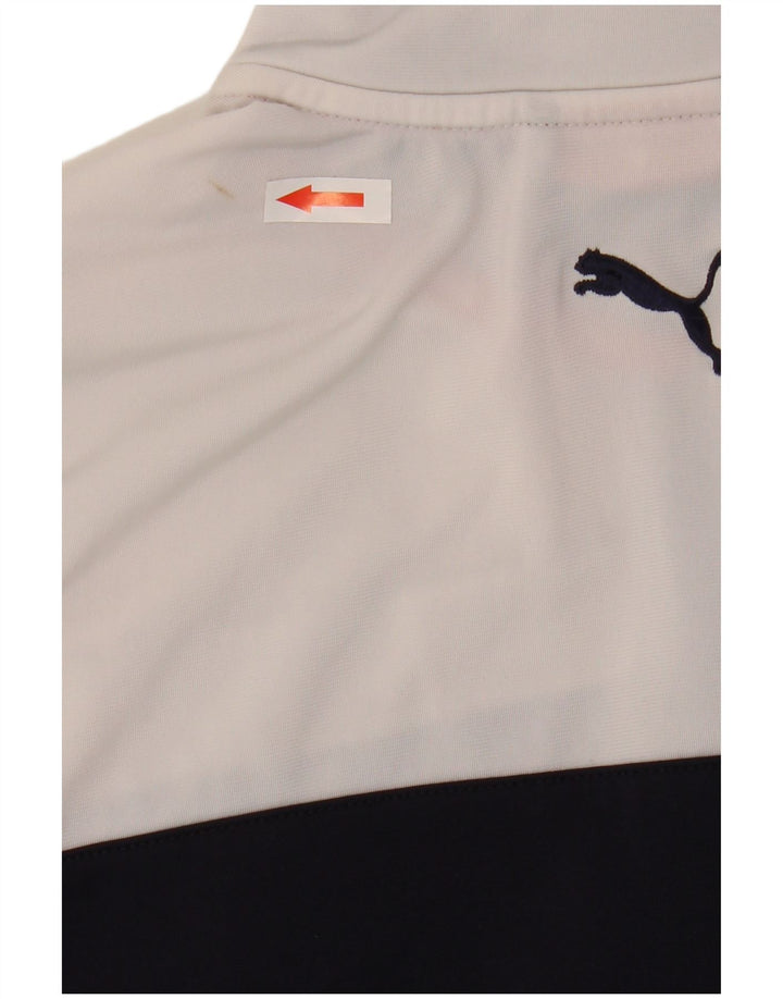 Puma Chaqueta superior de chándal para hombre Poliéster color block azul marino mediano