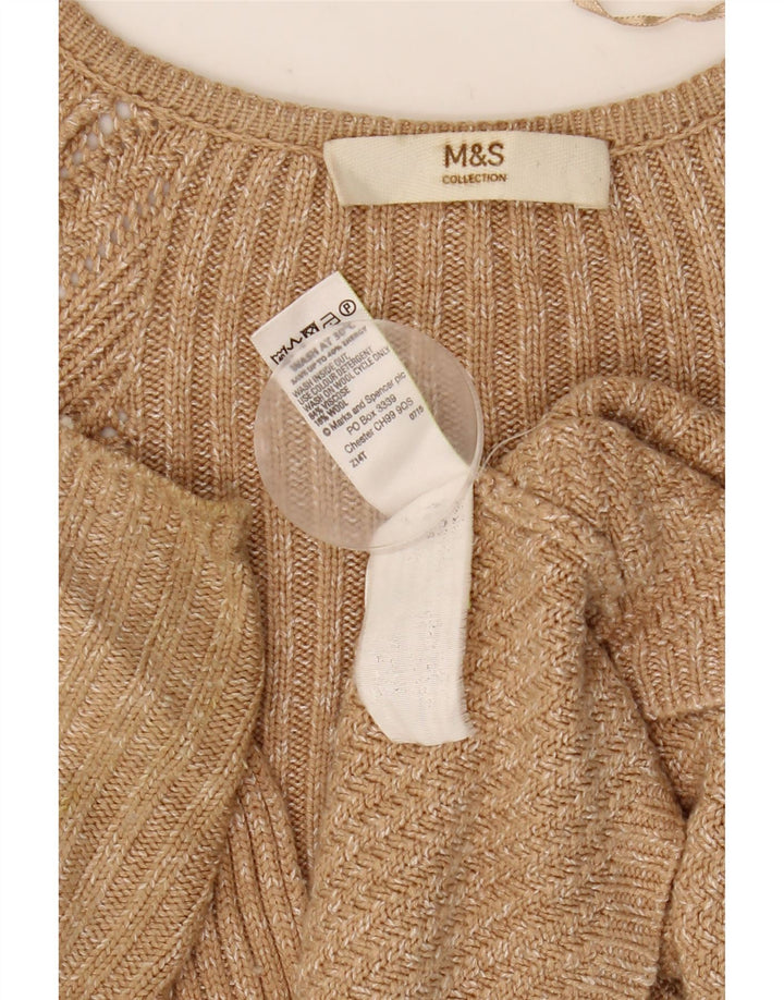 Marks & Spencer Suéter tipo cárdigan extragrande para mujer Reino Unido 10 Pequeño beige moteado