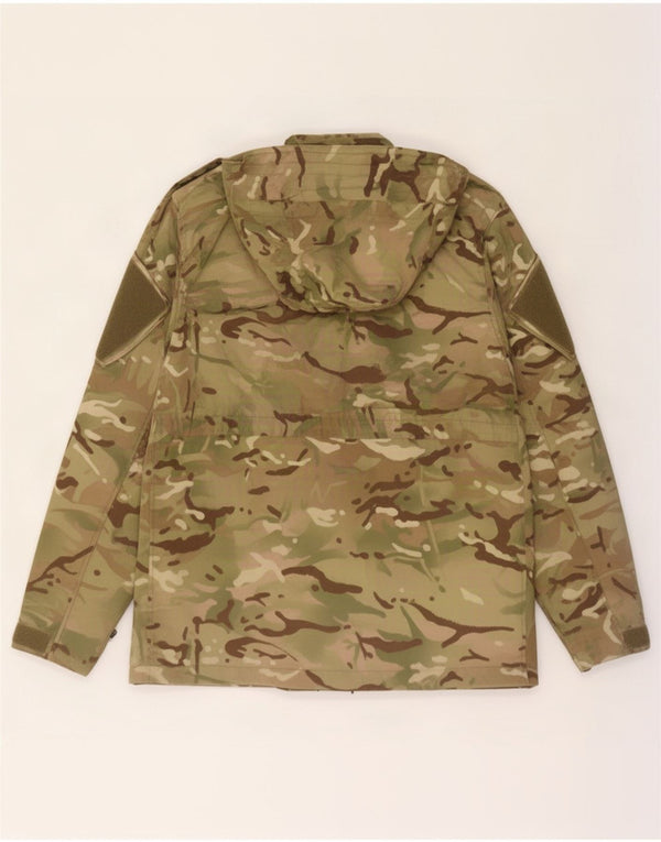 Vintage hombres con capucha chaqueta militar Reino Unido 42 XL camuflaje caqui