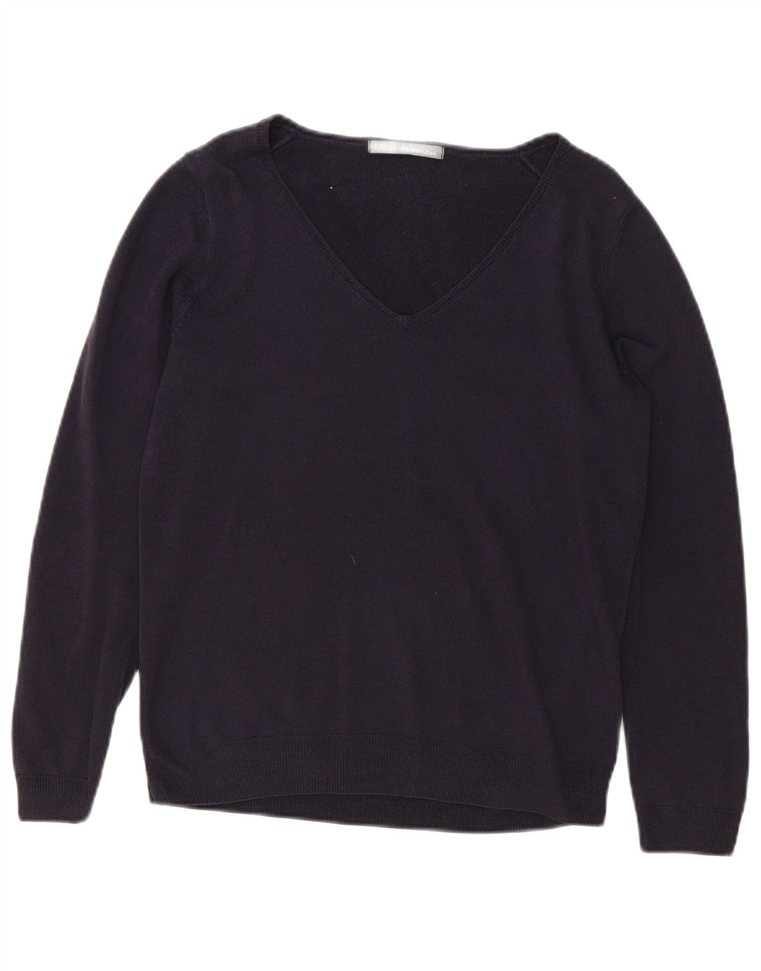 Marks & Spencer Suéter con Cuello en V para Mujer UK 40 Medio Azul Marino Acrílico