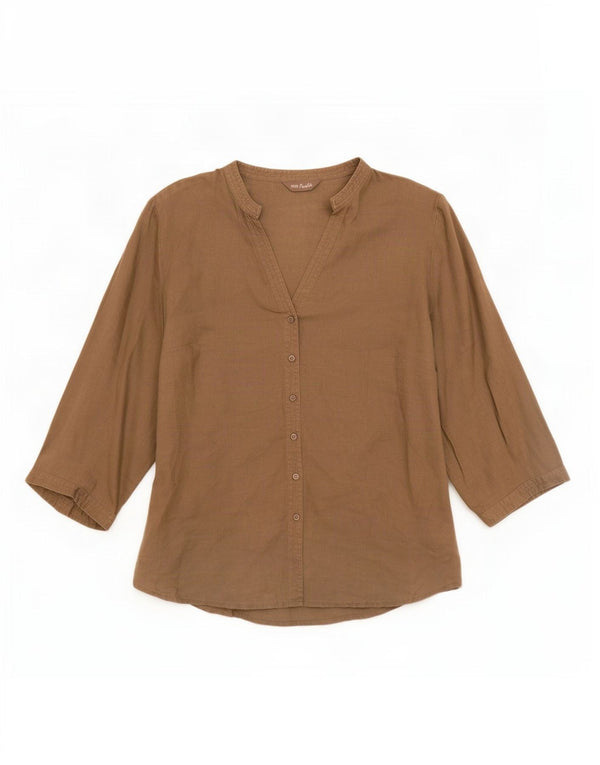 Marks & Spencer Portfolio Blusa de Manga 3/4 para Mujer UK 40 XL Marrón