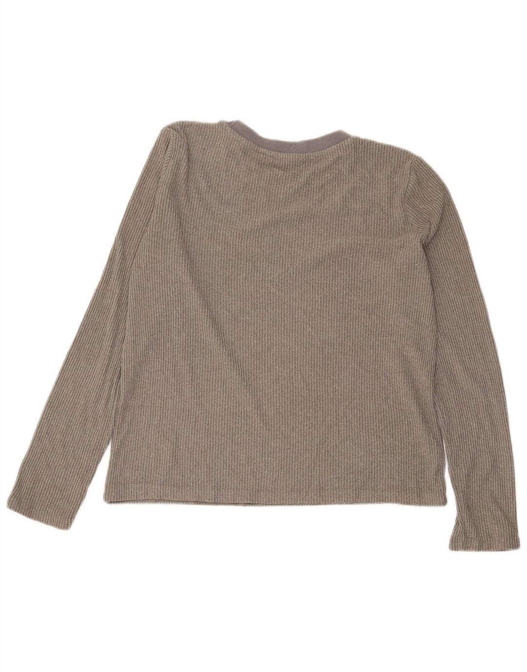Zara Mujer Top Manga Larga UK 44 Gris Medio