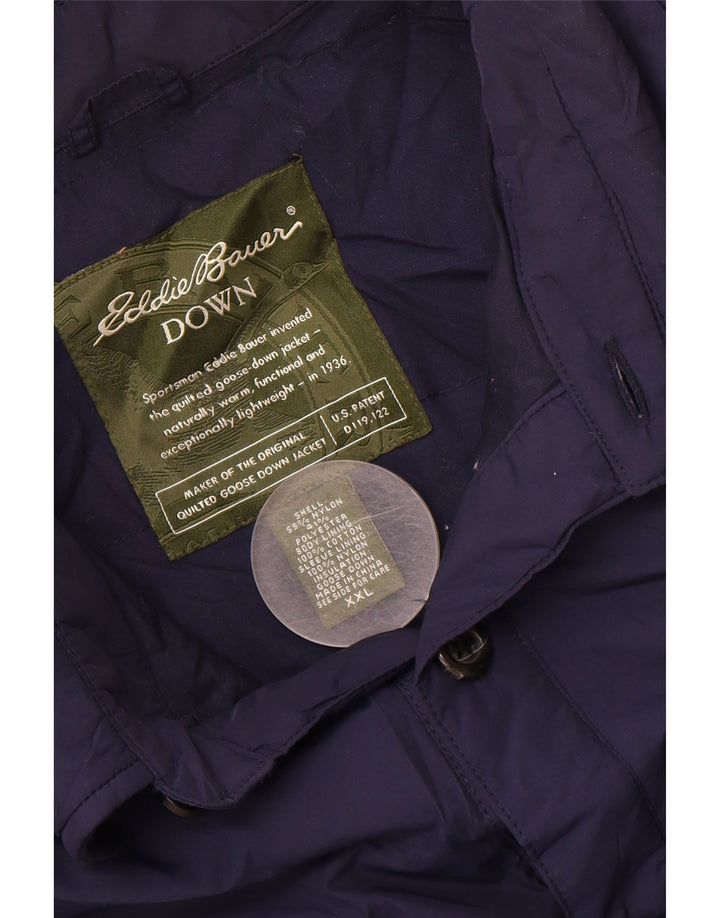 EDDIE BAUER Mens Padded Jacket UK 44 2XL Navy Blue Nylon