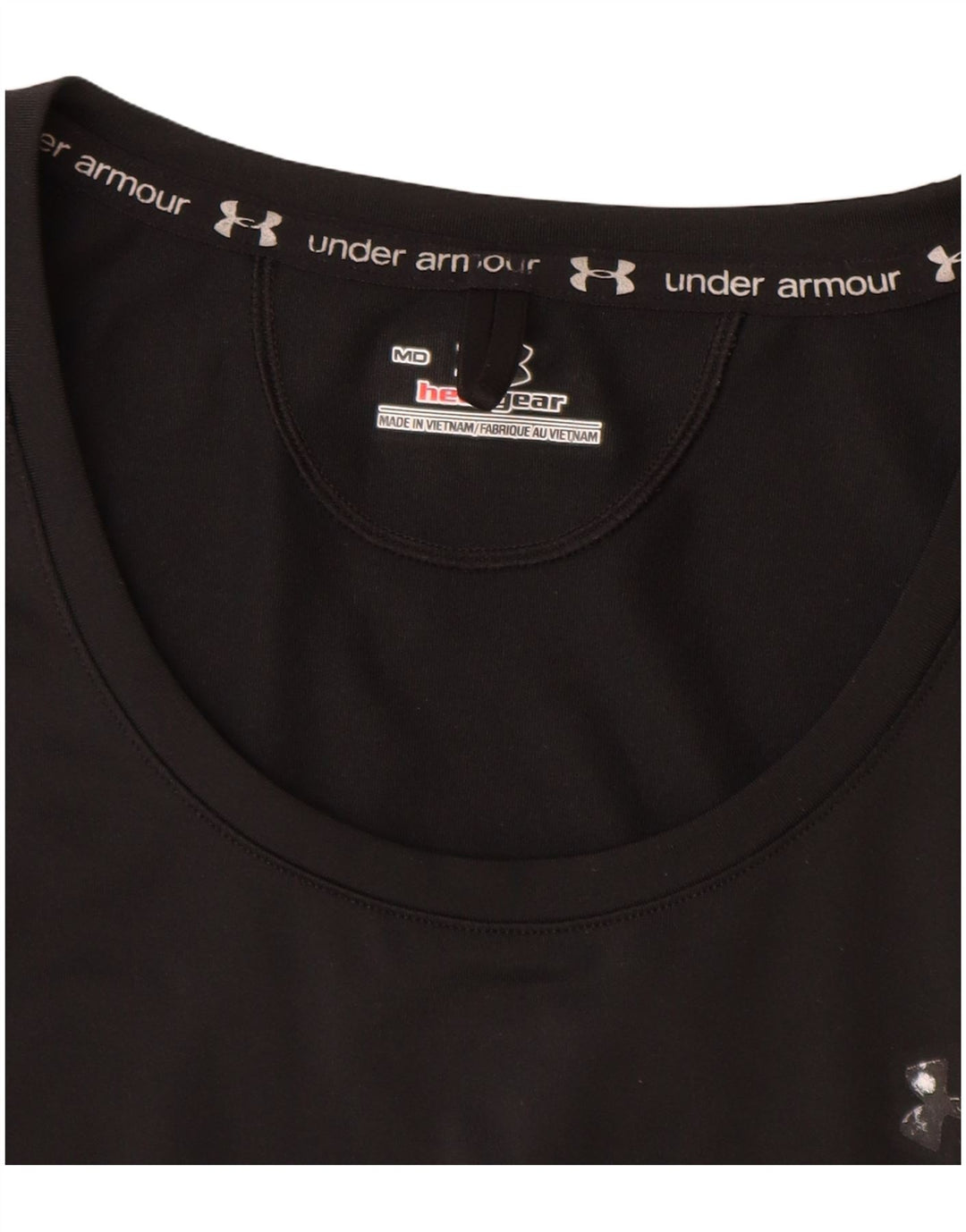 UNDER ARMOUR Camiseta Heat Gear para mujer Top UK 14 Mediano Negro Poliéster