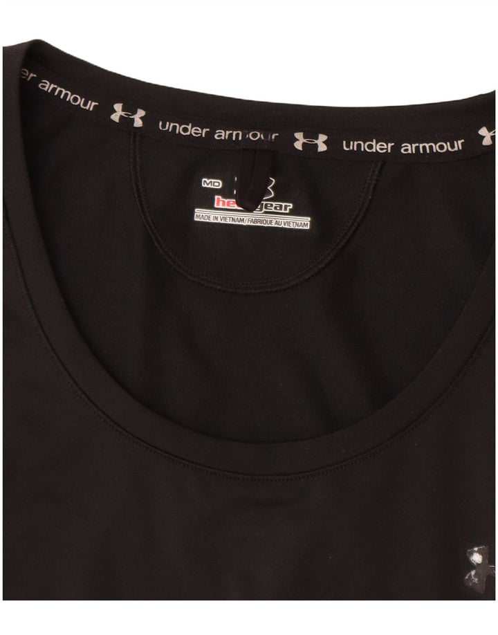 UNDER ARMOUR Camiseta Heat Gear para mujer Top UK 14 Mediano Negro Poliéster
