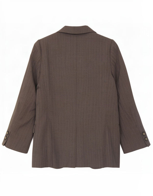 Byblos Womens 3 Button Blazer Jacket UK 10 Small Grey Striped
