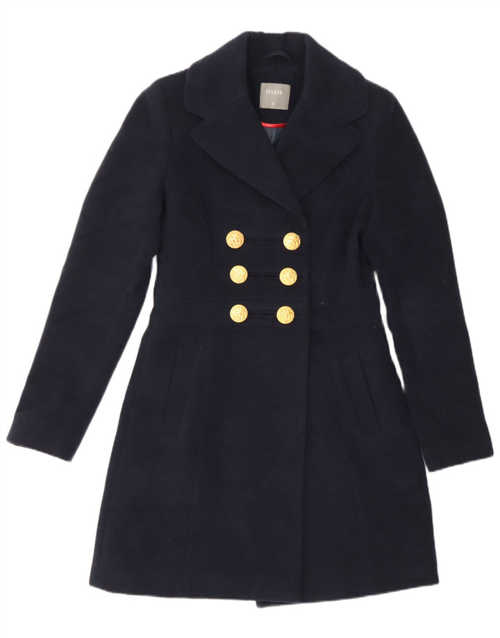 Oasis Abrigo cruzado para mujer UK 6 XS Poliéster azul marino