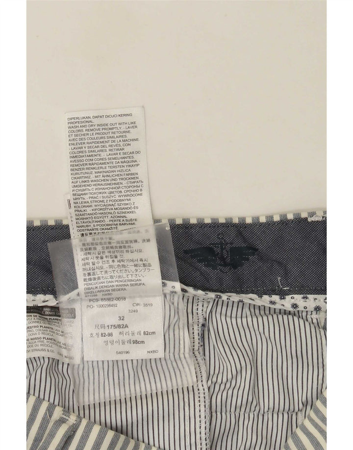 Dockers Pantalones cortos chinos para hombre W32 Algodón a rayas grises grandes
