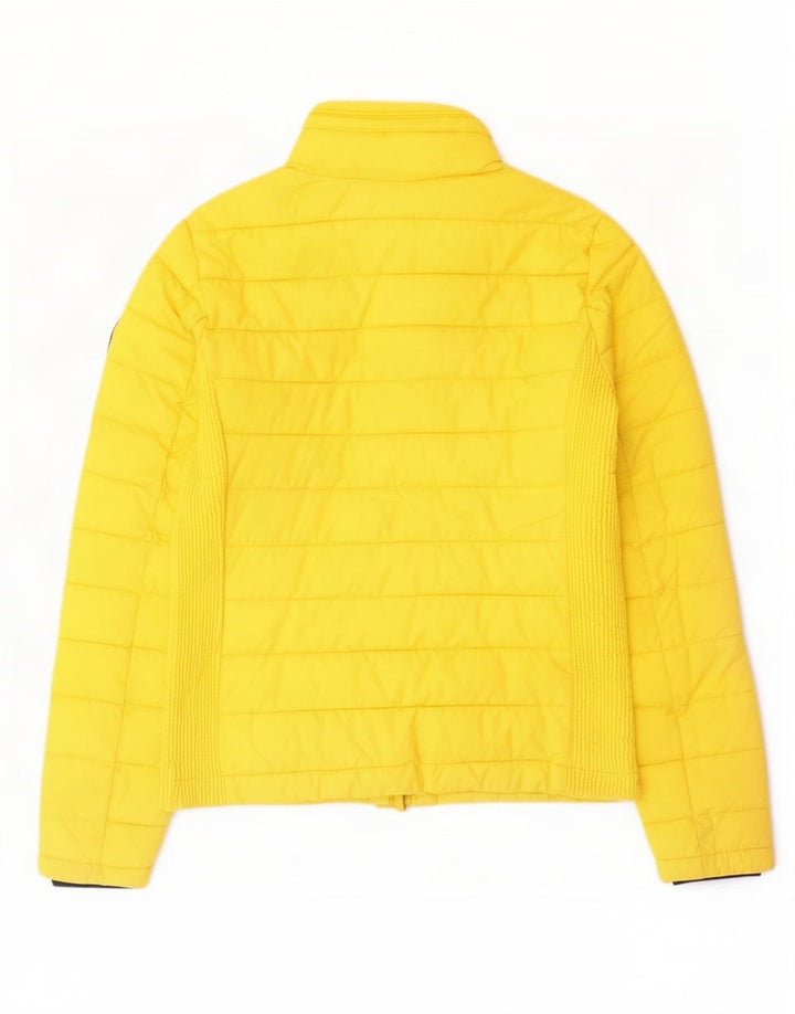 Superdry Chaqueta Acolchada Mujer UK 42 Poliéster Amarillo Mediano