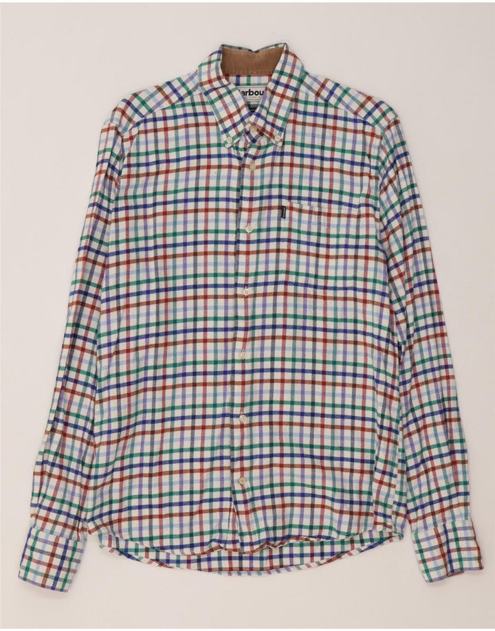 Barbour Camisa De Franela Mediana De Algodón A Cuadros Multicolor Hombre