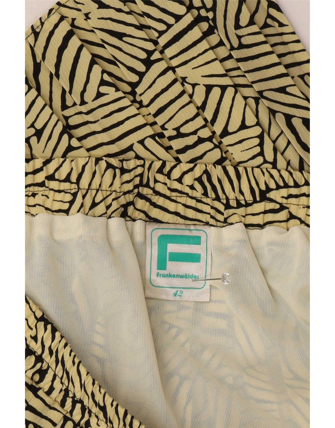Frankenwalder Falda Plisada Para Mujer IT 42 Mediana W30 Amarillo Geométrico