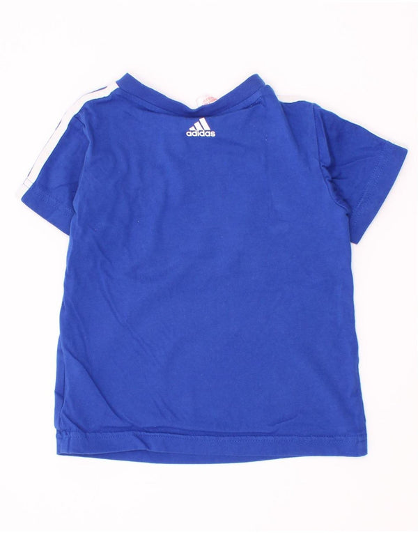 Adidas Camiseta gráfica para bebés niños 9-12 meses Algodón color block azul