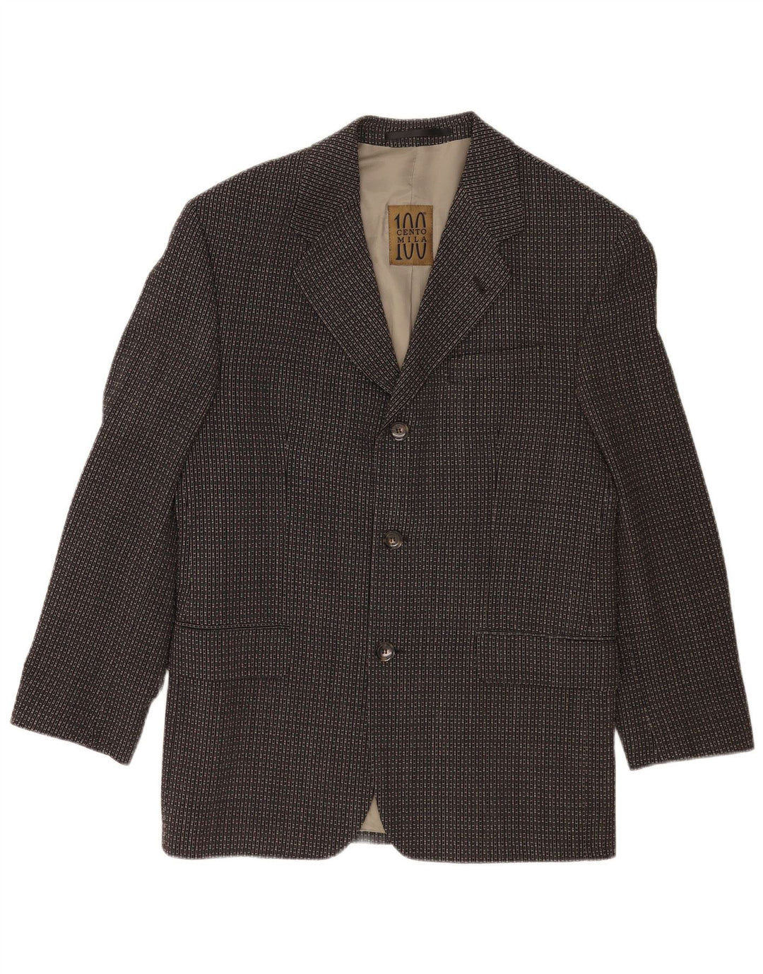 Cento Mila Chaqueta tipo blazer de 3 botones para hombre EU 48 Mediano Negro Geométrico