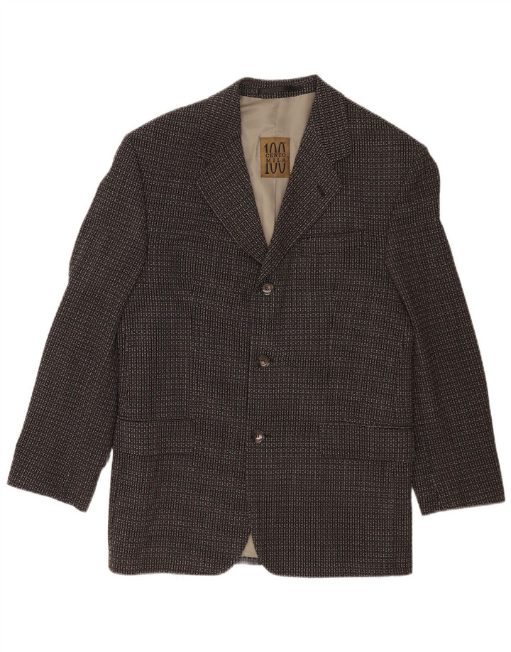 Cento Mila Chaqueta tipo blazer de 3 botones para hombre EU 48 Mediano Negro Geométrico