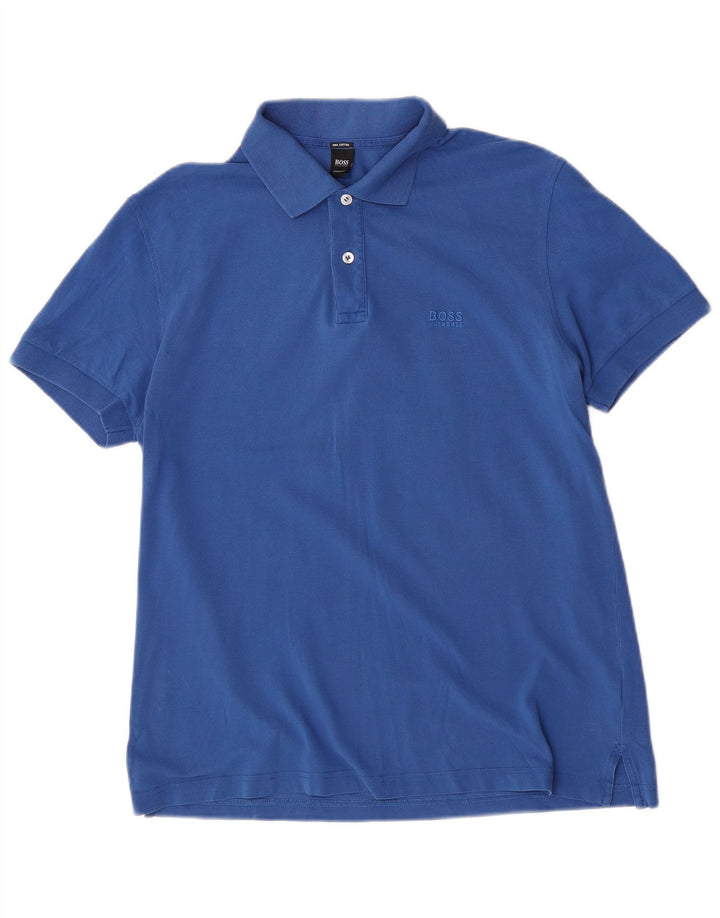 Hugo Boss Hombre Polo Regular Fit Algodón Azul Grande